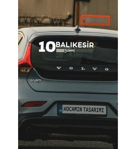 10 Balıkesir Gömeç Plaka Kodlu Beyaz Araç Sticker Gömeç İlçe Yazılı Balıkesir Özel Tasarım 40x8 cm Şehir ve İlçe Temalı Kaliteli Sticker
