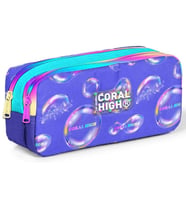 Coral High Lavanta Pembe Baloncuk İki Bölmeli Kalem Çantası - Kız Çocuk