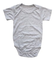 Unisex Gri Kaşkorse Kısa Kol Çıtçıtlı Body Zıbın