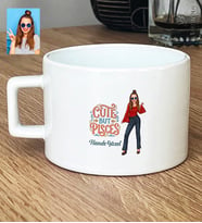 Kişiye Özel Karikatürlü Cute But Pisces Balık Burcu Lüks Fincan Doğum Günü Hediyesi
