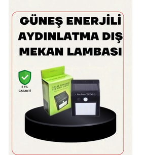 Bahçe Ve Veranda İçin Güneş Paneli İle Otomatik Şarj Olan Led Duvar Lambası