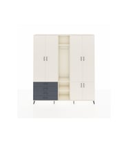 Arges Dolap 14 Raflı 4 Çekmeceli Tek Askılı 220x30x243 Aytaşı-Aytaşı/Antrasit