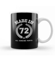 1972 Made In 72 All Genuine Parts Kupa Bardak Porselen