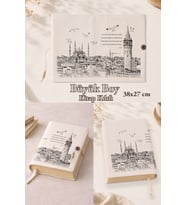 Aziz İstanbul 38x27 cm Büyük Boy Kitap Kılıfı Orta Boy, Hafız Boy ve Rahle Boy Kur'an Uyumlu