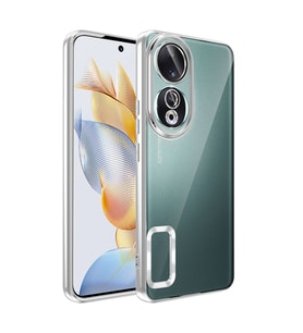 Lexroo Honor 90 Kılıf Kamera Korumalı Logo Gösteren Omega Kılıf - Gümüş