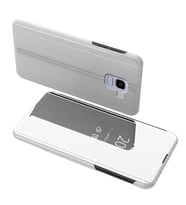 Samsung Galaxy J6 2018 Uyumlu Aynalı Kapaklı Lüx Kılıf (Gümüş)