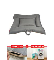 XPERMATE Comfort Köpek Minderi Köpek Yatağı Kedi Yatağı Fermuarlı 70x90 Antrasit Bej