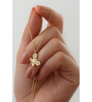 925 Ayar Gümüş Kelebek Model Kolye(gold)