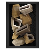 Soyut Şekiller Motifli Kanvas Tablo 80 x 110 cm Siyah Çerçeve