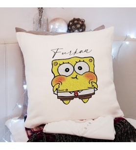 Sünger Bob Tasarımlı Yastık Kişiye Özel