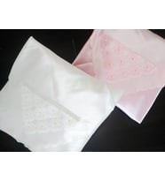 DİLEX Bohça Çeyizlik Bohça Gelin Bohçası Damat Bohçası Saten Beyaz Pembe Pudra 2 'li set