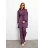 Leora Tunik Pantolon Takım - Leylak