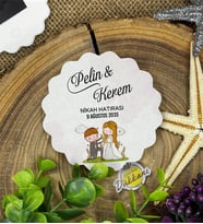 7cm Özel Baskılı Magnet Uv Baskılı - Gelin Damat 1