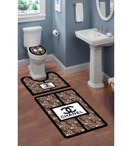 Yıkanabilir Kaymaz Tabanlı Modern Desenli 3'lü Klozet Takımı Banyo Paspas Seti (Çok Renkli)