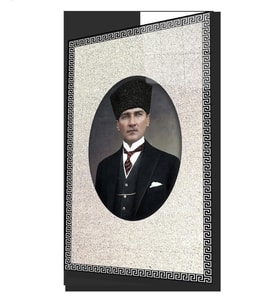 Çerçeveli Atatürk Portresi Cam Tablo, Ev ve Ofis Duvar Dekoru, Hediyelik Büyük Temperli Cam Tablo
