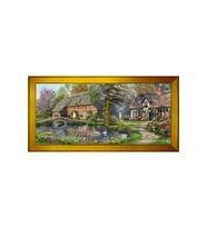 Manzara Temalı Kanvas Tablo 80 x 110 cm Gold Çerçeve