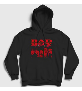 Presmono Unisex Siyah Bad Boy K-Pop Red Velvet Kapüşonlu Sweatshirt 276591tt