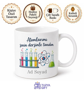 Fen Bilgisi Öğretmenine Bilim Temalı Esprili Kupa Bardak Hediye