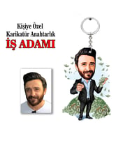Kisiye Özel Karikatür İŞ ADAMI, PATRON, GİRİŞİMCİ anahtarlık