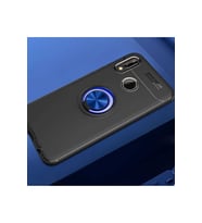 Huawei P20 Lite Uyumlu Kılıf Zore Ravel Silikon Kapak (Siyah-Mavi)