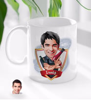 BK Gift Kişiye Özel İsimli Erkek Kuaför Karikatürlü Beyaz Kupa Bardak-1