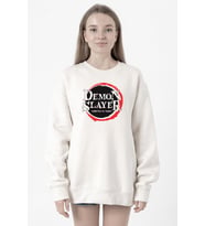 Demon Slayer Anime Squad Demon Slayer Kimetsu No Yaiba Beyaz Kadın 2ip Sweatshirt