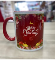 Yeni Yıla Özel Kırmızı İç ve Kulp Merry Chrıstmas Yazılı Kupa Bardak 09