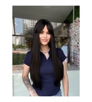 Koyu Kestane Düz Perçemli Vip Peruk