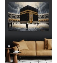 Kabe-İ Muazzama Dini Sanat Tablo Dekoratif Kanvas - Mdf Ahşap Tablo