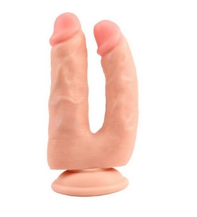Lilitu Shop İki Uçlu Vantuzlu Realistik Çatal Dildo