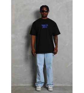 pilelistore- Erkek Baskılı T-Shirt Kısa Kol Bisiklet Yaka Regular Fit Rahat Kalıp Günlük Tişört - Si (Siyah)