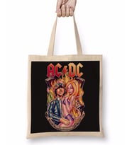 Banda Ac Dc Müzik Grubu Bez Çanta Uzun Saplı