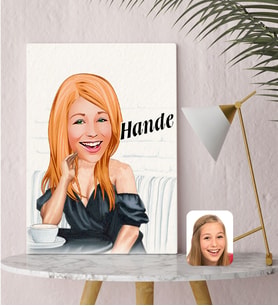 BK Gift Kişiye Özel Karikatürlü Moda İkonu 3 Kanvas Tablo (30x50cm.)