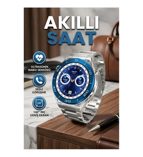 Akıllı Saat 1.62 İnç Nabız Sensörlü Sesli Görüşmeli Çok Renkli Kordon Seçenekli