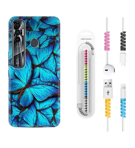Tecno Spark 6 6 Go 8C 8 Pro 7 7 Pro Kılıf Kablo Koruma Spiral Silikon Owl 1351