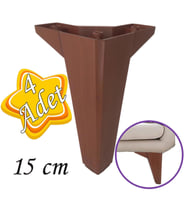 4 Adet Serdivan 15 cm Ceviz Ahşap Desenli Lüx Mobilya Kanepe Sehpa Ünite Koltuk Ayağı Baza Ayak