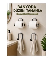 Banyo Mutfak 4 Parça Set 2 Kağıtlık 2 Havlu Askısı