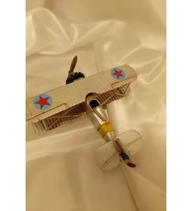 Metal Uçak Dekoratif Maket El Yapımı Oyuncak Teyyare Beyaz Nazar Boncuk Çift Kanat Kamikaze