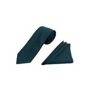 Brianze 7 Cm Lacivert Yeşil Desenli Kravat Mendil Set