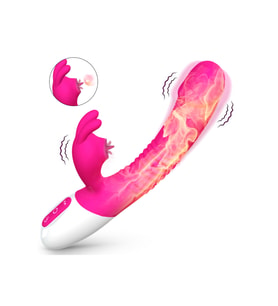 Şarjlı Akıllı Isıtmalı Titreşimli Dil Hareketli G-Spot Klitoris Uyarıcı Yapay Penis Rabbit Vibratör