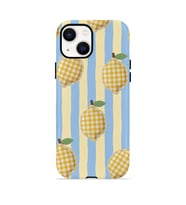 iPhone 15 Plus Vorian Çift Katmanlı MagSafe Kılıf Gingham Lemon Grove