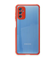 Samsung Galaxy M52 5g Kılıf Miami Şeffaf Silikon - Kırmızı