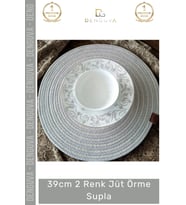 #Supla DecoHandy El Yapımı Hasır Dekoratif Amerikan Servis Sunum 39cm 2 Renk Jüt Örme Supla