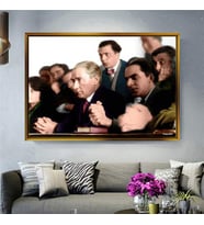 Altın Çerçeveli dekoratif tablo l108 (Gold)