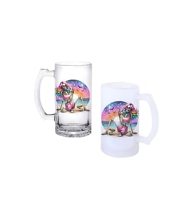 Ghostbastır Design İskelet Kadın Kulplu Bira Bardağı Buzlu veya Şeffaf Seçenekli 0115