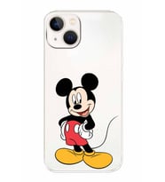 Apple iPhone 13 Mini Uyumlu Kamera Korumalı Tıpalı Kapak Mickey Mouse TasarımlıŞeffaf Kılıf