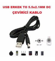 Usb Erkek to 5.5x2.1mm DC Çevirici Kablo Mini Hoparlör Notebook Soğutucu Harici Dvd Usb Hub