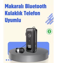 Bluetooth 5.2 Kablolu Makaralı Kulaklık  Dijital Ekran Ve Titreşimli Bildirim