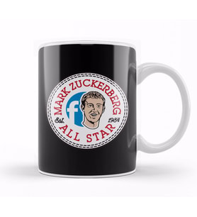 Facebook Mark Zuckerberg All Star Converse Logo Kupa Bardak Porselen