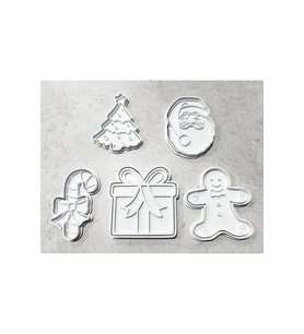 5'li Christmas Kurabiye Kalıbı / Yılbaşı Kurabiye Kalıbı Kurabiye Adam Gingerman Çam Ağacı Noel Baba